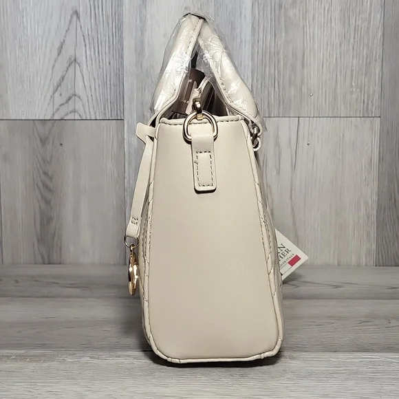 Valentino Orlandi Light Taupe Small Crossbody Purse Satchel Vegan Leather NEW - Picture 2 of 16